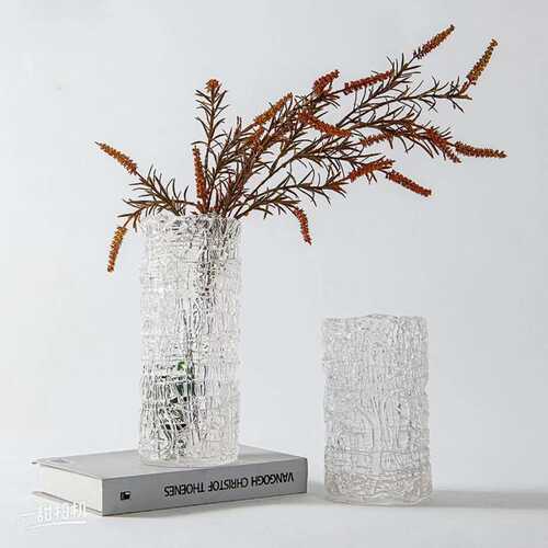 工艺品现代简约圆形拉丝书房干花摆件客厅家居装饰品花瓶玻璃花瓶 - 封面