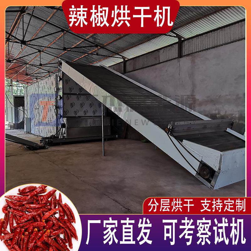 辣椒烘干机网带朝天椒灯笼椒魔鬼椒二荆条辣椒皮红辣椒烘干流水线