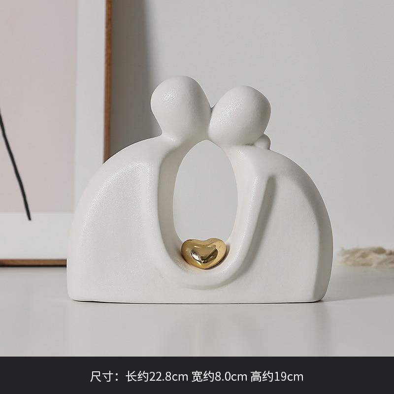 欧式恋人摆件幸福情侣结婚新婚送新人闺蜜朋友情人节生日实用白瓷