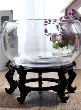 圆形透明玻璃金鱼缸 乌龟缸大号鼓缸 水培器皿 家居花瓶