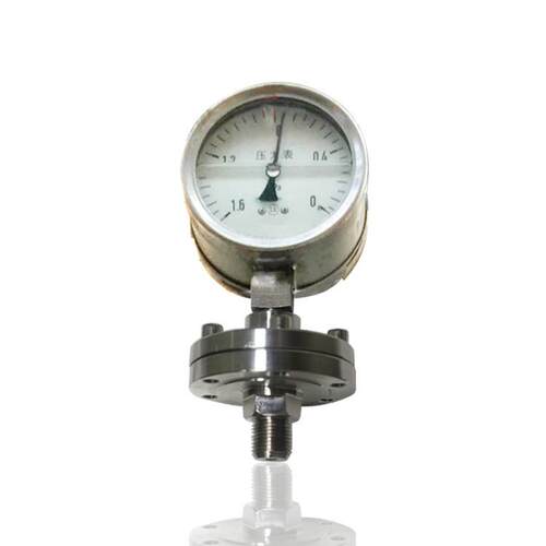 螺纹连接双面显示全钢耐震隔膜压力表双面读数YBN100 1.6 1/2NPT