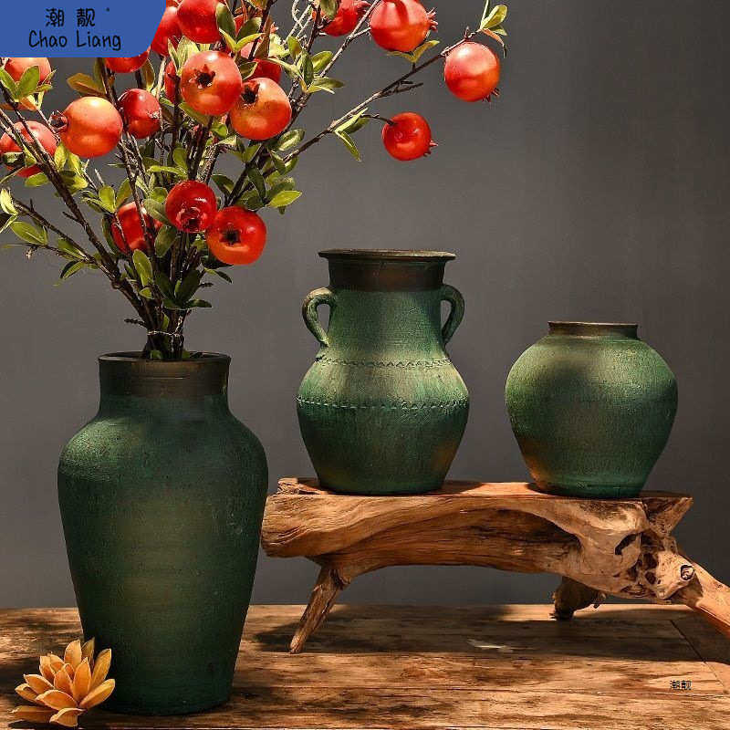 中式手工陶罐粗陶花瓶多肉花盆复古花瓶土陶罐瓦罐插干花包邮新品,家居饰品,花瓶,淘宝优惠券,粉丝福利购,淘宝优惠卷
