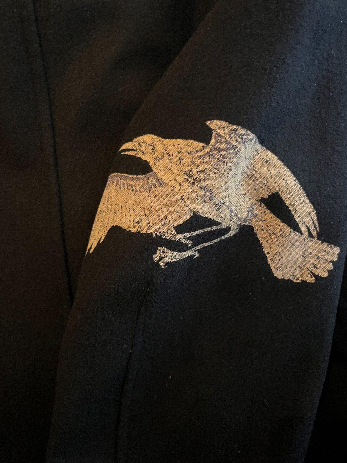 Yohji Yamamoto 11AW Back Crow Print — label