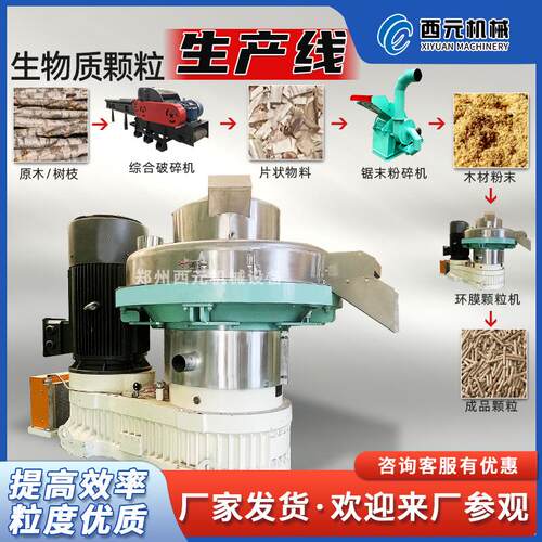 大型生物质燃料颗粒机木材秸秆制粒机木屑制粒全套生产线厂家生产