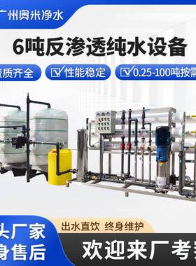 6吨反渗透设备RO大型工业水处理设备商用净水器直饮水机全自动0.5