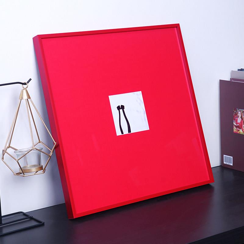 红色铝合金画 画框卡纸装裱装饰红色相框空框简约窄边金属框画 画