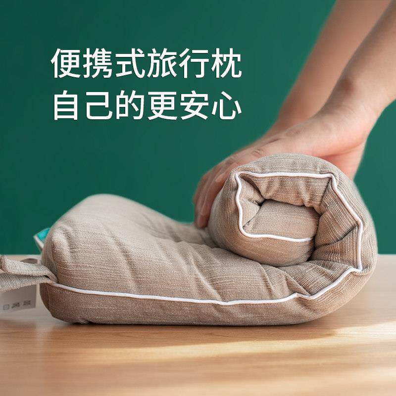 小枕头可携式枕头旅行枕折叠小号迷你午睡枕出差可携式收纳方可携