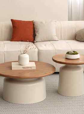 民奶油公寓茶几约客厅家用小户型简网红铁艺圆形马风提尼宿安京10