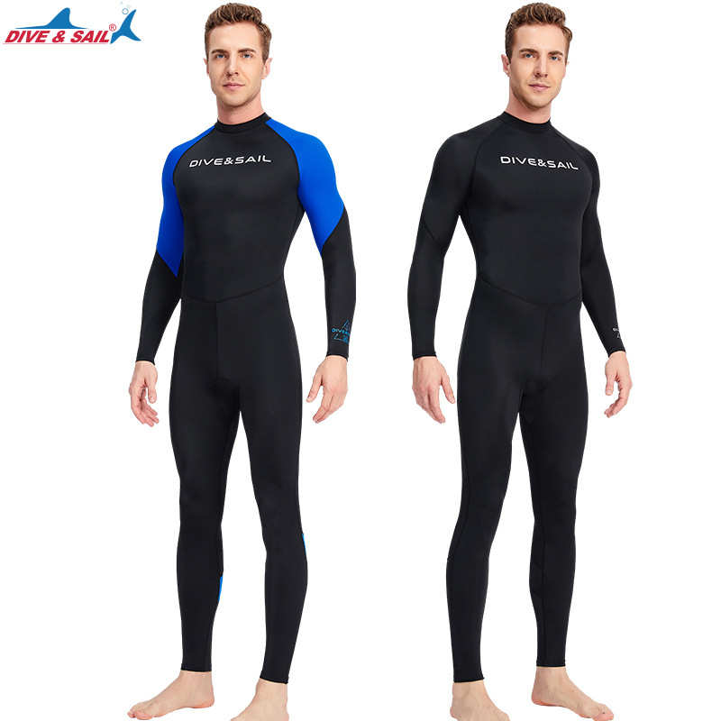 DIVE&SAIL潜水服男连体薄款潜水衣浮潜冲浪长袖防晒水母速干泳衣