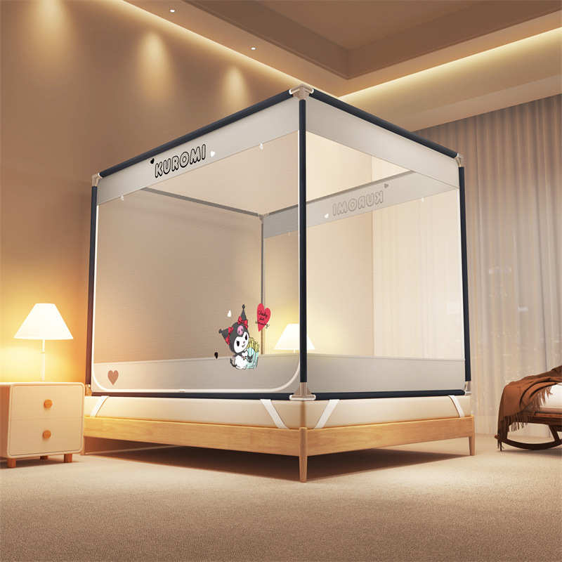 顶蚊帐方摔大方顶多摔功能防碳素钢卡通坐床蚊帐螺纹防加高