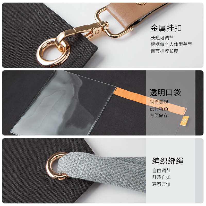 围裙餐饮专用logo印字防水透气奶茶咖啡饭店餐厅花店超市工作服女