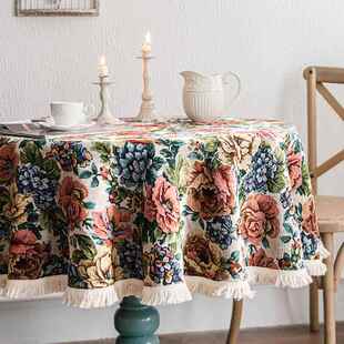 正品采购产品manyujia台布斯的纳维堪亚台布棉麻流苏法覆古台布电