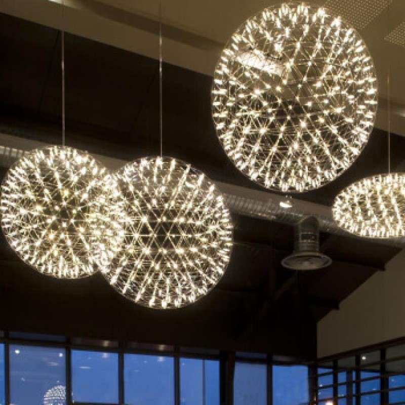 别现代简约LED创6天女散花火花球形吊灯个性意墅厅客厅酒吧餐吊灯
