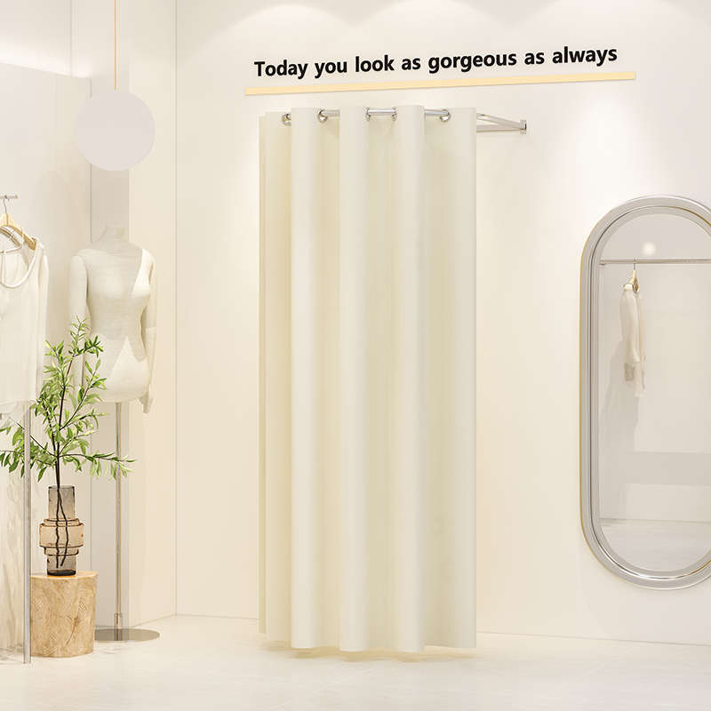 女装店铺syj试衣间服装店门帘优质换衣柜更衣室试衣帘不锈钢u型杆