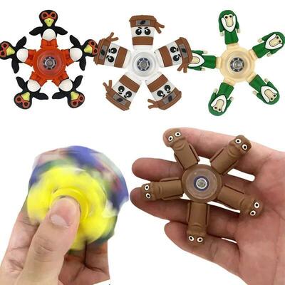 Italian Brainrot Tung Fidget Spinner Chain Toy Deformed Anti
