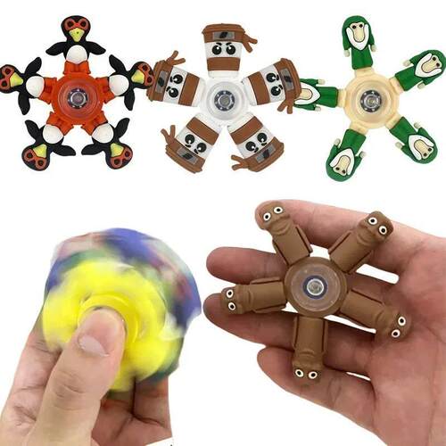 Italian Brainrot Tung Fidget Spinner Chain Toy Deformed Anti