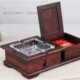 实木质红木烟灰缸中式 多功能大号水晶烟缸 办公室木制木头创意个性