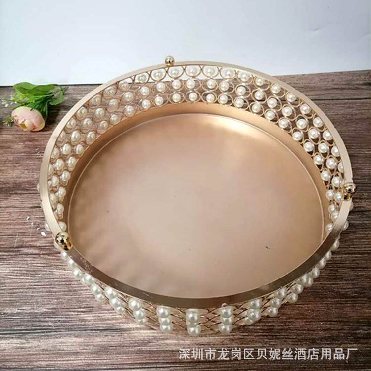 欧式金属婚礼摆台道具圆形蛋糕盘铁艺高脚蛋糕架子水果盘点心托盘