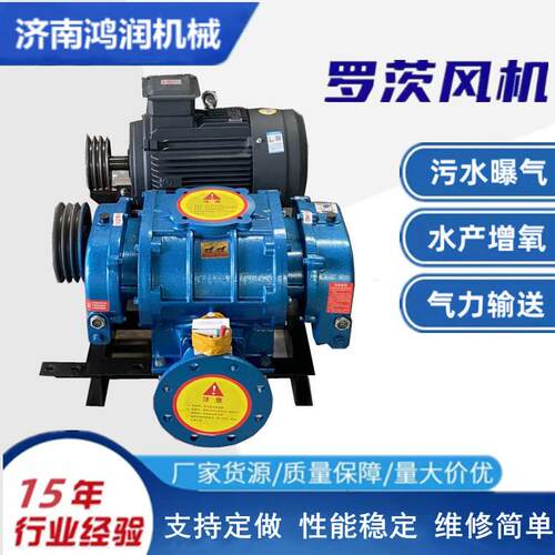 罗茨风机污水处理曝气SR125L型氧机氧泵低噪运行
