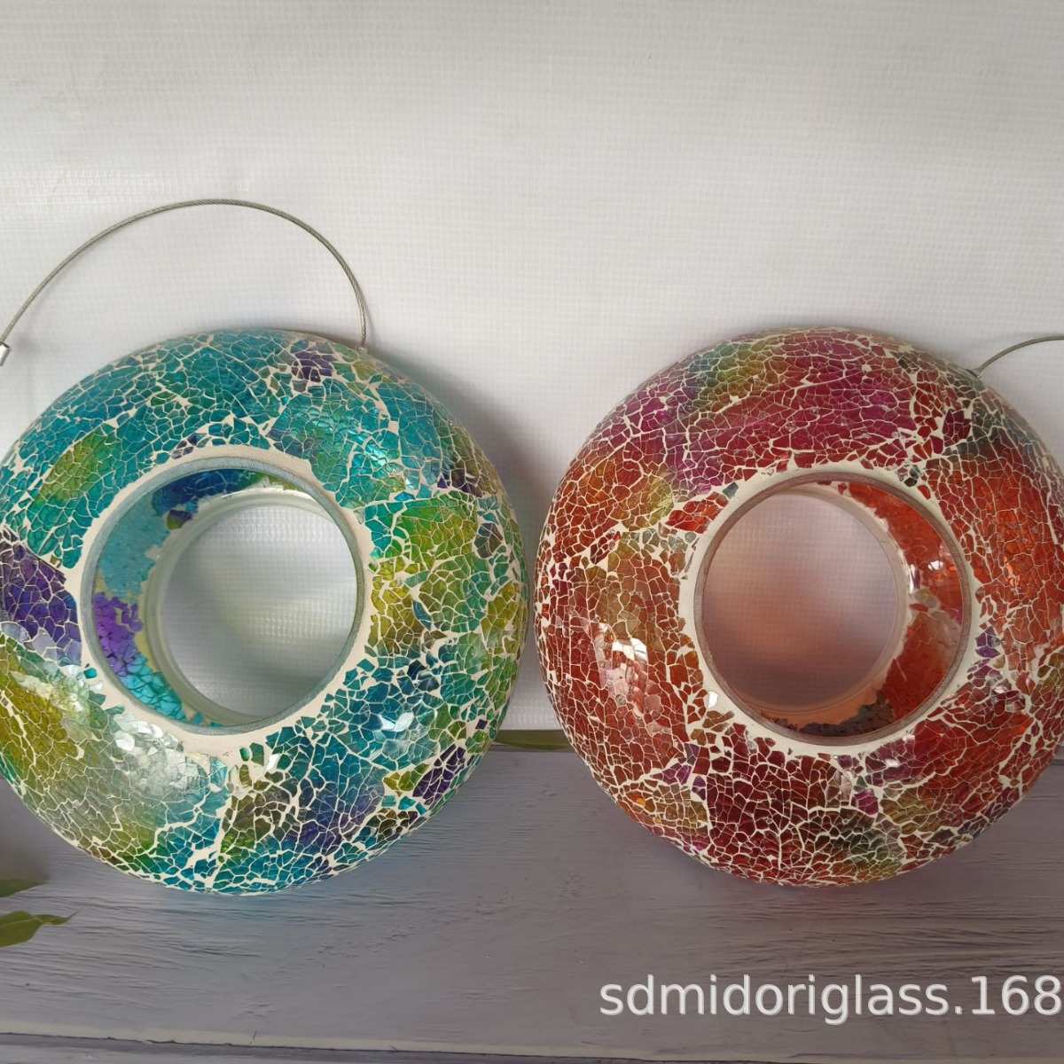 厂家供应新款 悬挂 玻璃马赛克手工贴片 喂鸟器 户外装饰