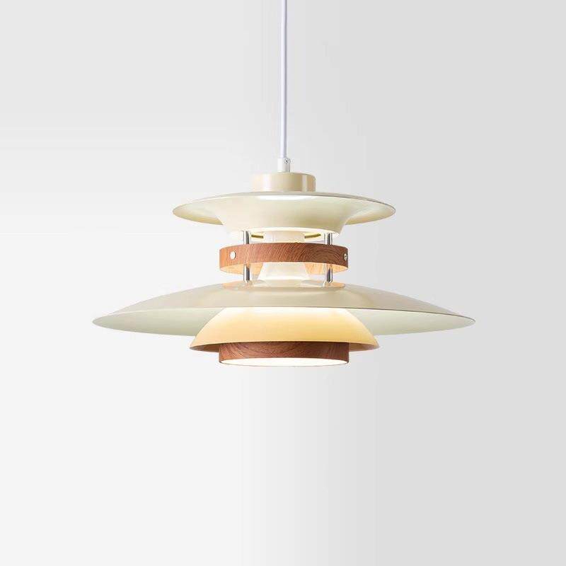 胡桃木色飞碟创意PH5餐厅吊灯ro丹麦北欧复古餐桌仿Merce吧台灯