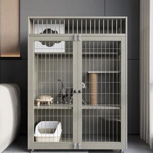 定制猫别墅家用室内猫柜双层实木猫窝猫笼爬架一体豪华猫屋大空间