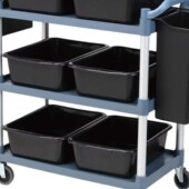 三上菜餐厅收餐车收碗车商手推车撤收碗酒944店塑料火锅移动层饭