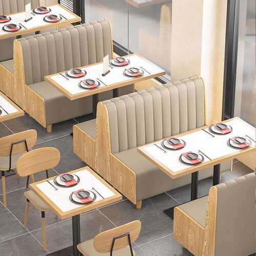日料店茶餐厅卡座沙发餐饮家具奶茶店汉堡店麻辣烫店桌椅组合商用