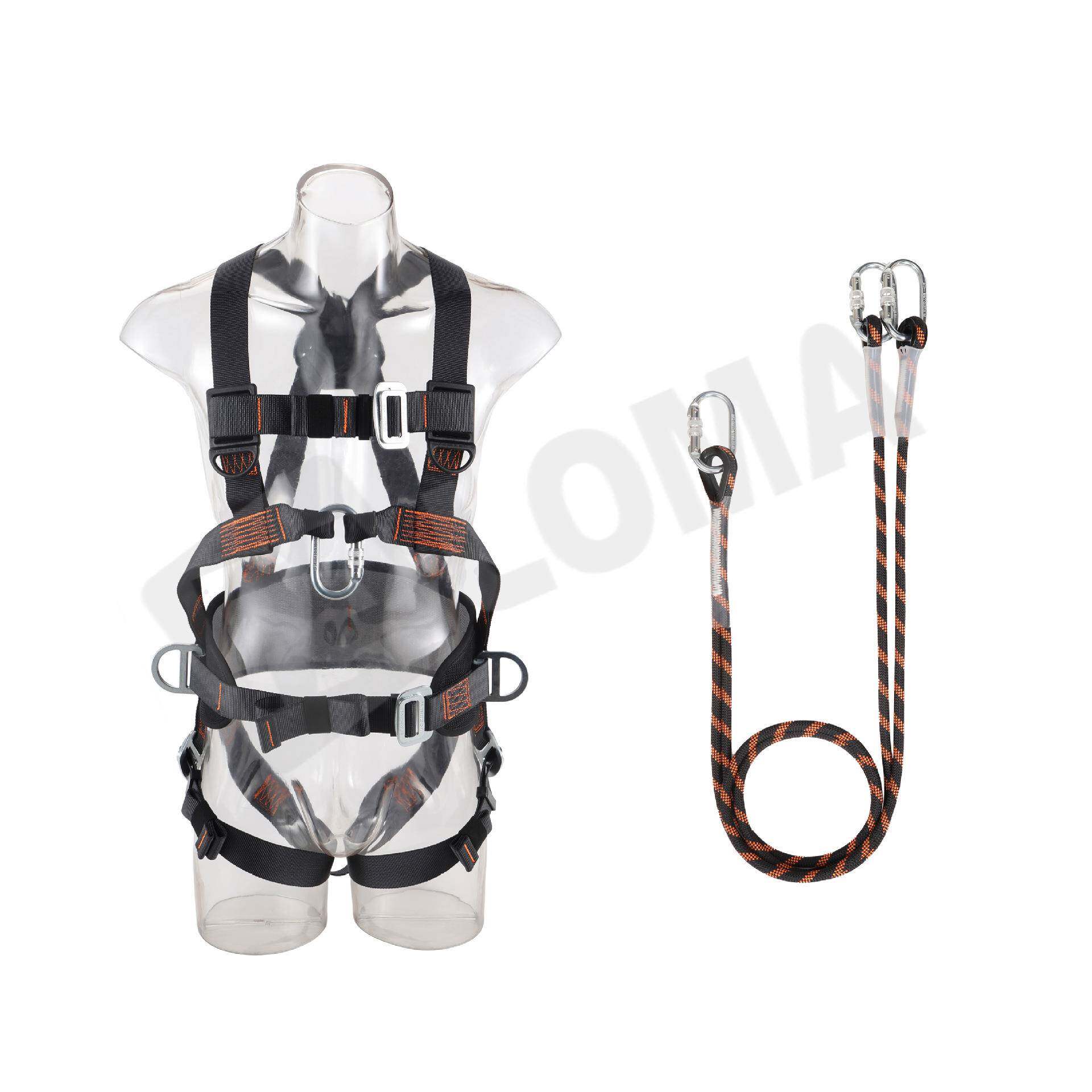 高空作业安全绳套装 带2m单小勾国标全身式保险带全套安全带