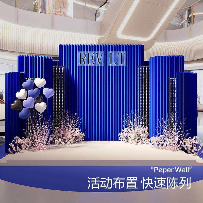 D纸屏风隔断墙活动婚礼展厅服装店屏风商用折叠移动纸屏风现货