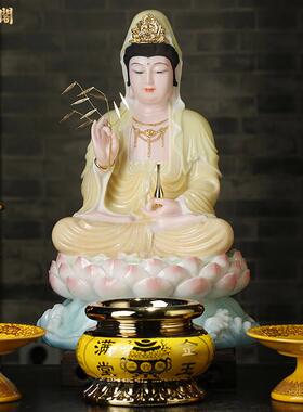 慈缘阁汉白玉南海观世音菩萨像观音菩萨家用供奉观音佛像神像摆件