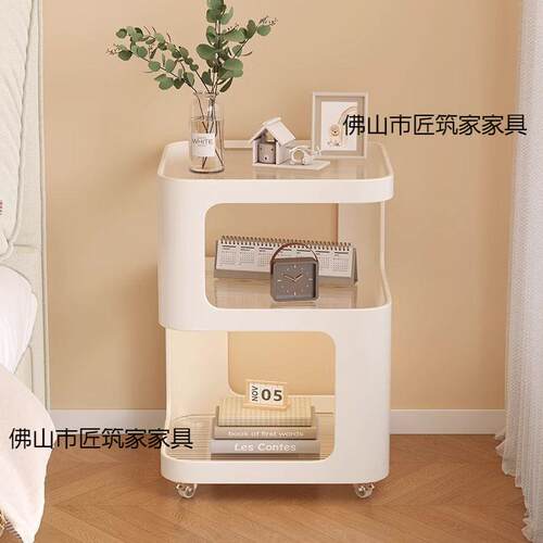 床头柜铁可移艺动带家用边柜灯室床头置物架小型免STP安装创卧意