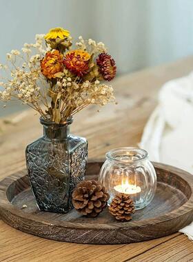 Wooden Tray Fruit Storage Trays Candle Holder Multi-purpose