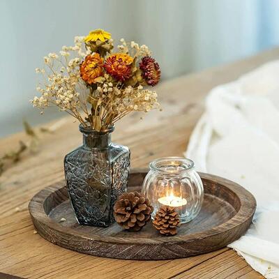 Wooden Tray Fruit Storage Trays Candle Holder Multi-purpose