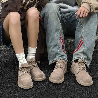 美式复古灰色德比鞋高级感米奇大头鞋英伦厚底皮鞋潮14433灰色-JX