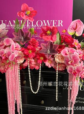 仿真装成品桌花床订婚饰备婚花头艺派对布花置PQE4S店商场样板间