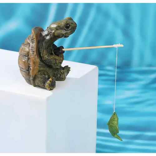 创意钓乌龟鱼缸水族箱装饰品中式假山流水器鱼池吸水造景摆件