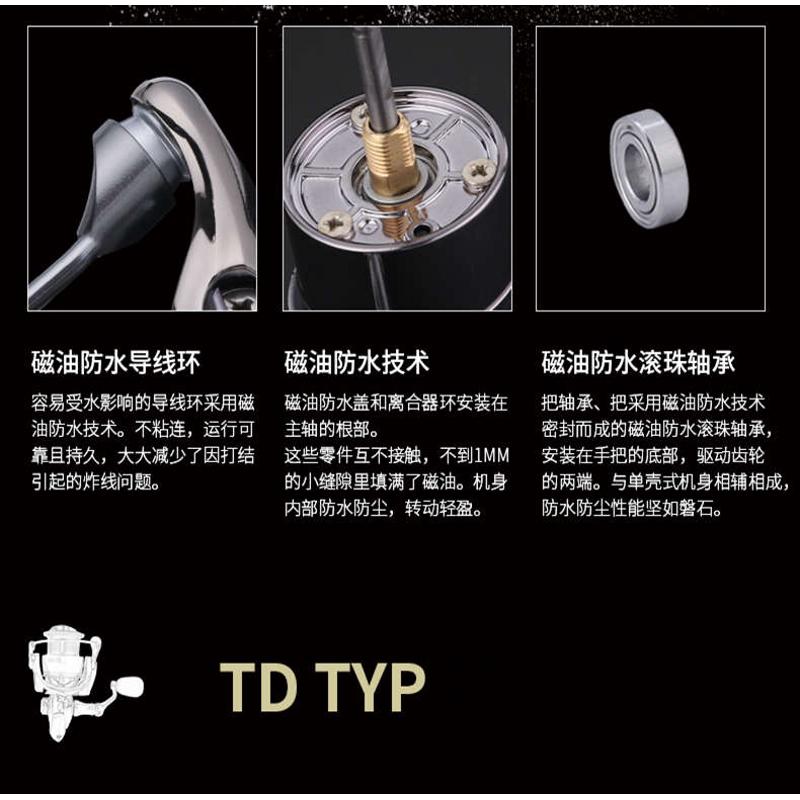 1:1开模防海水碳纤维双摇臂全金属泰斯泰拉浅线杯微物路亚纺车轮