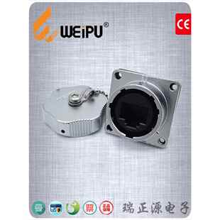 WEIPU威浦WY24KRJ45Z防水工业网络数据接头直通千兆网口插座IP67