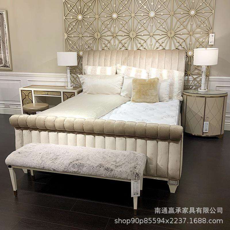 塞纳之光art欧式家具雪橇床美式轻奢布艺双人床1.8米别墅卧室婚床