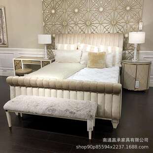 塞纳之光art欧式家具雪橇床美式轻奢布艺双人床1.8米别墅卧室婚床
