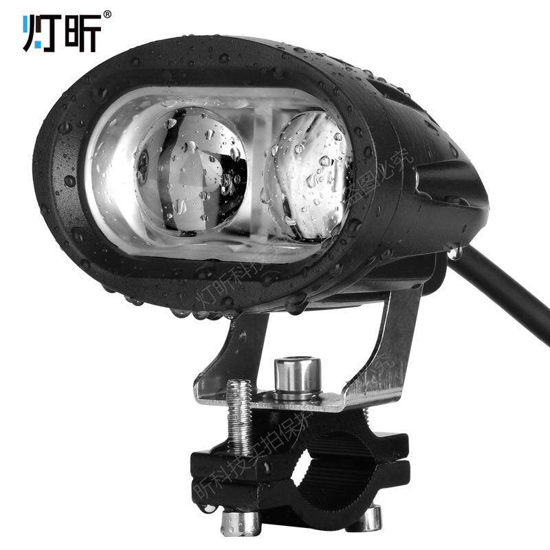 灯昕电动车灯外置改装摩托车电瓶车led前大灯超亮12V防水