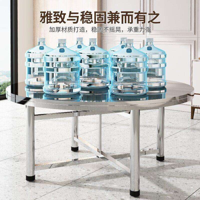 304转盘大排档不锈钢吃饭圆桌桌商用桌子火锅可折叠餐桌特厚家用