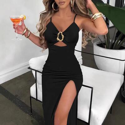 Women's Bodycon Long Sleeve Slit Dress Perfect for Formal