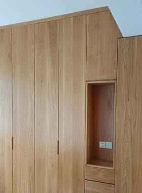 广州全屋定制白橡木全实木书柜入户鞋柜衣柜餐柜定制电视柜定做