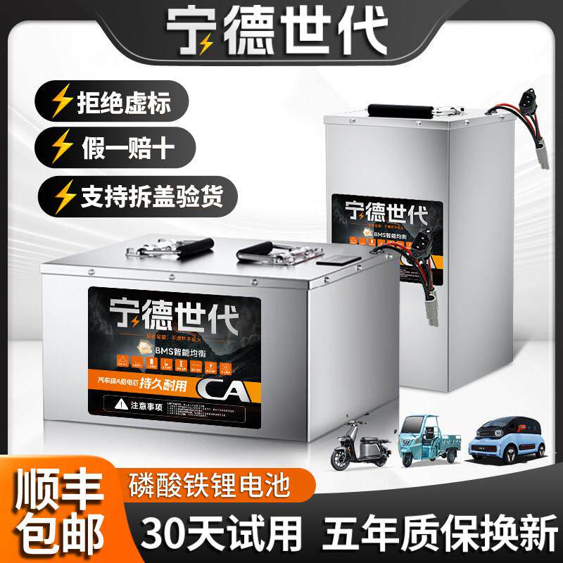 电动车锂电池48v60v72v大容量宁德大单体磷酸铁锂二三四轮电动车