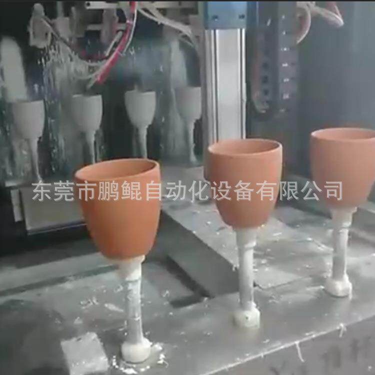 潮州自动喷漆设备花盆陶瓷喷漆机砂锅6轴喷涂设备陶瓷喷釉设备