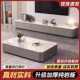 岩板茶几客厅家用小户型新款 轻奢现代简约实木落地茶几电视柜组合