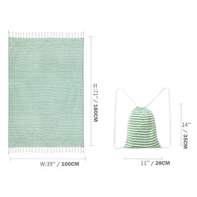 180*100沙滩毯Turkish Beach Towel with Bag Quick Dry Stripes
