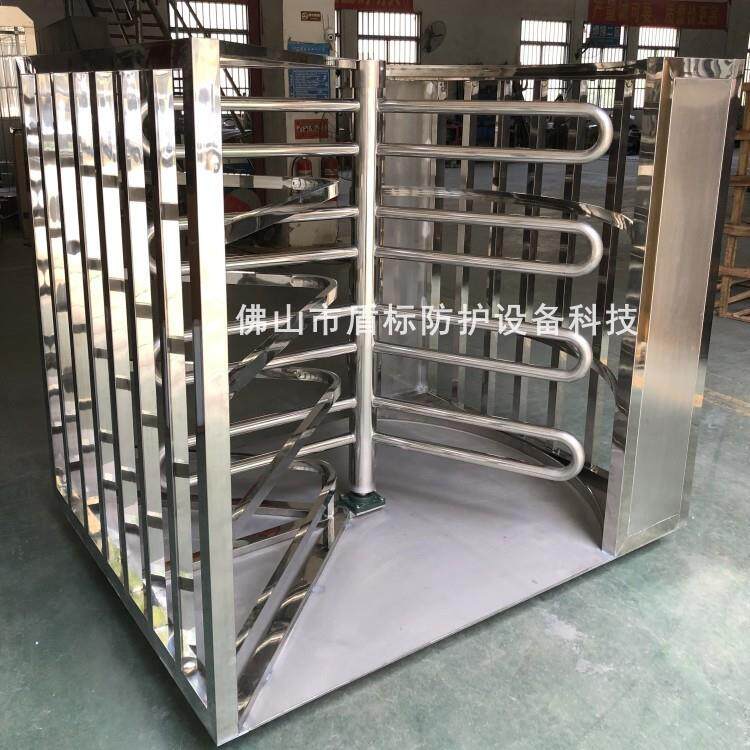 不锈钢十字栅栏半高闸 成品单向旋转门 封闭式通道栅栏单向转闸